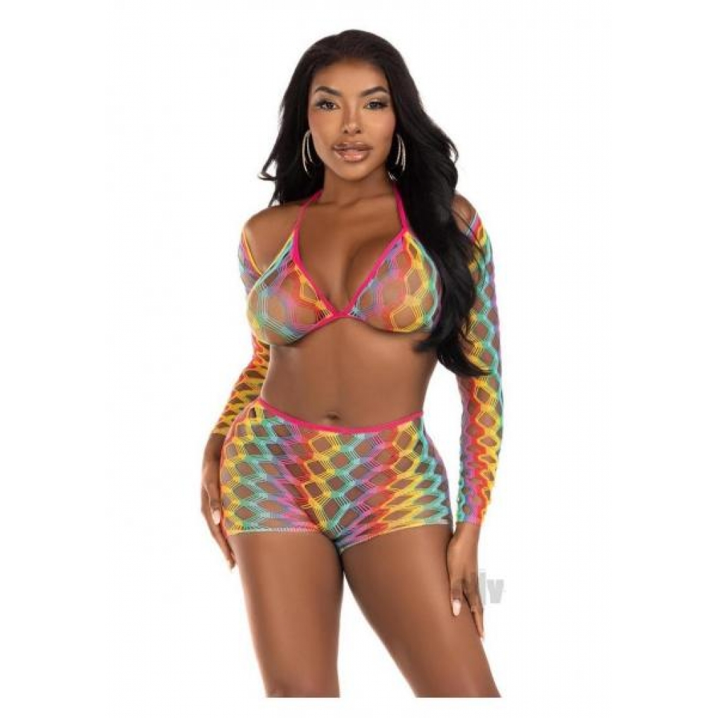 Rainbow Hardcore Bra Shrug Shorts - Leg Avenue Inc.