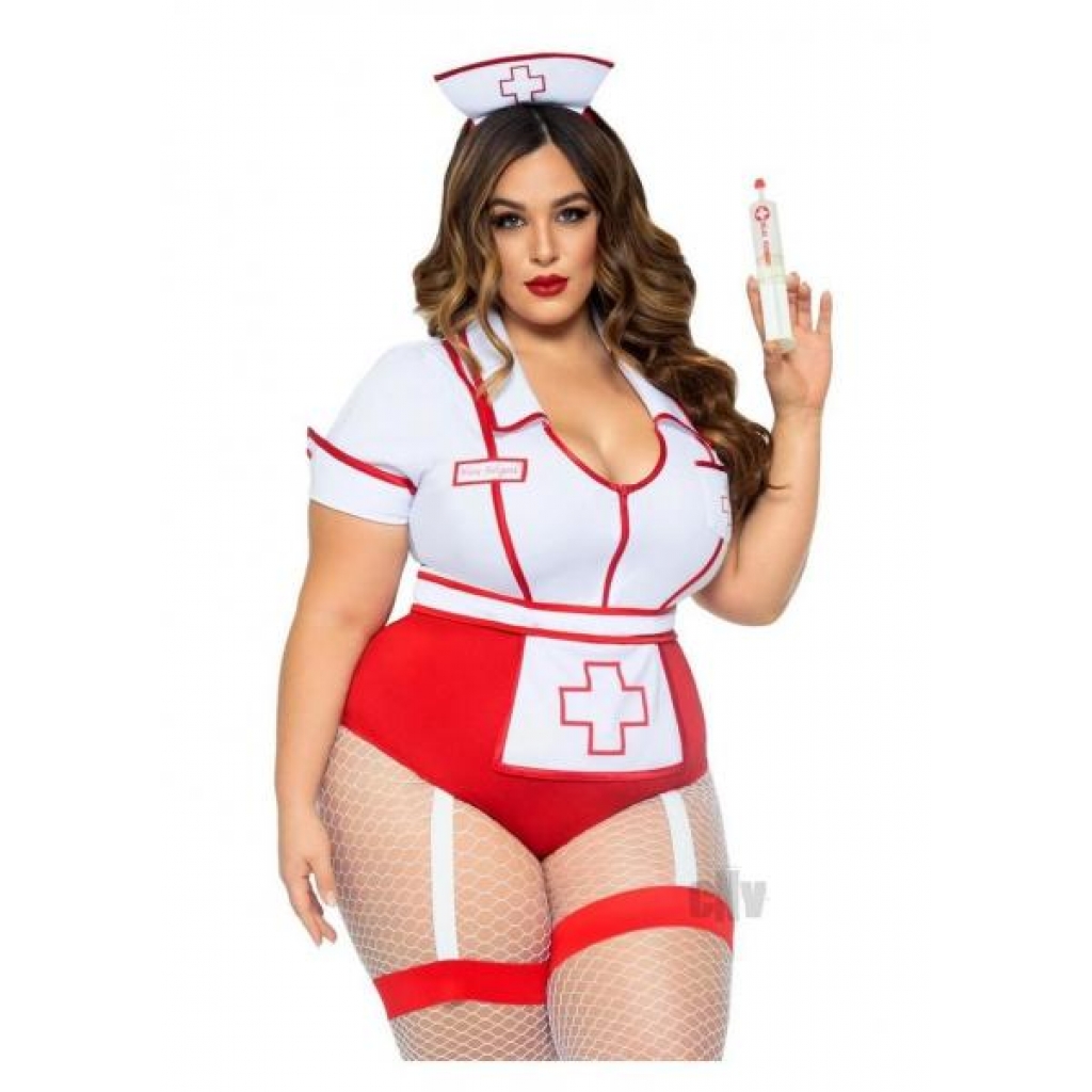 Nurse Feelgood 2pc Costume - 1X/2X Red/White