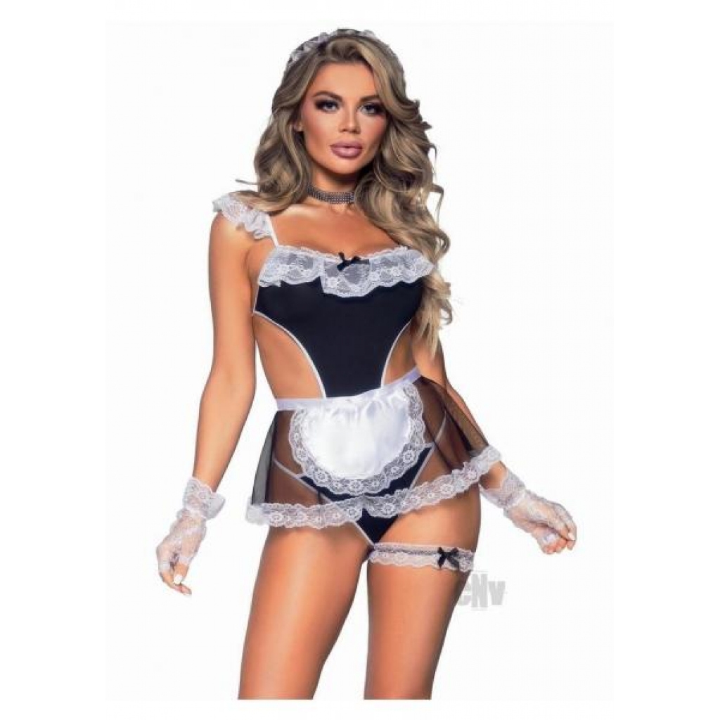 Maid To Order 4pc Md/lg Blk/wht - Leg Avenue Inc.