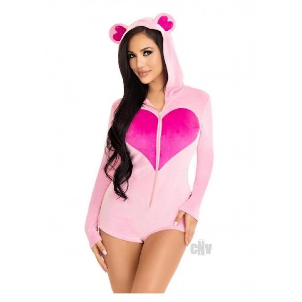 Sweetheart Bear Zip-Up Romper - Adorably Cozy