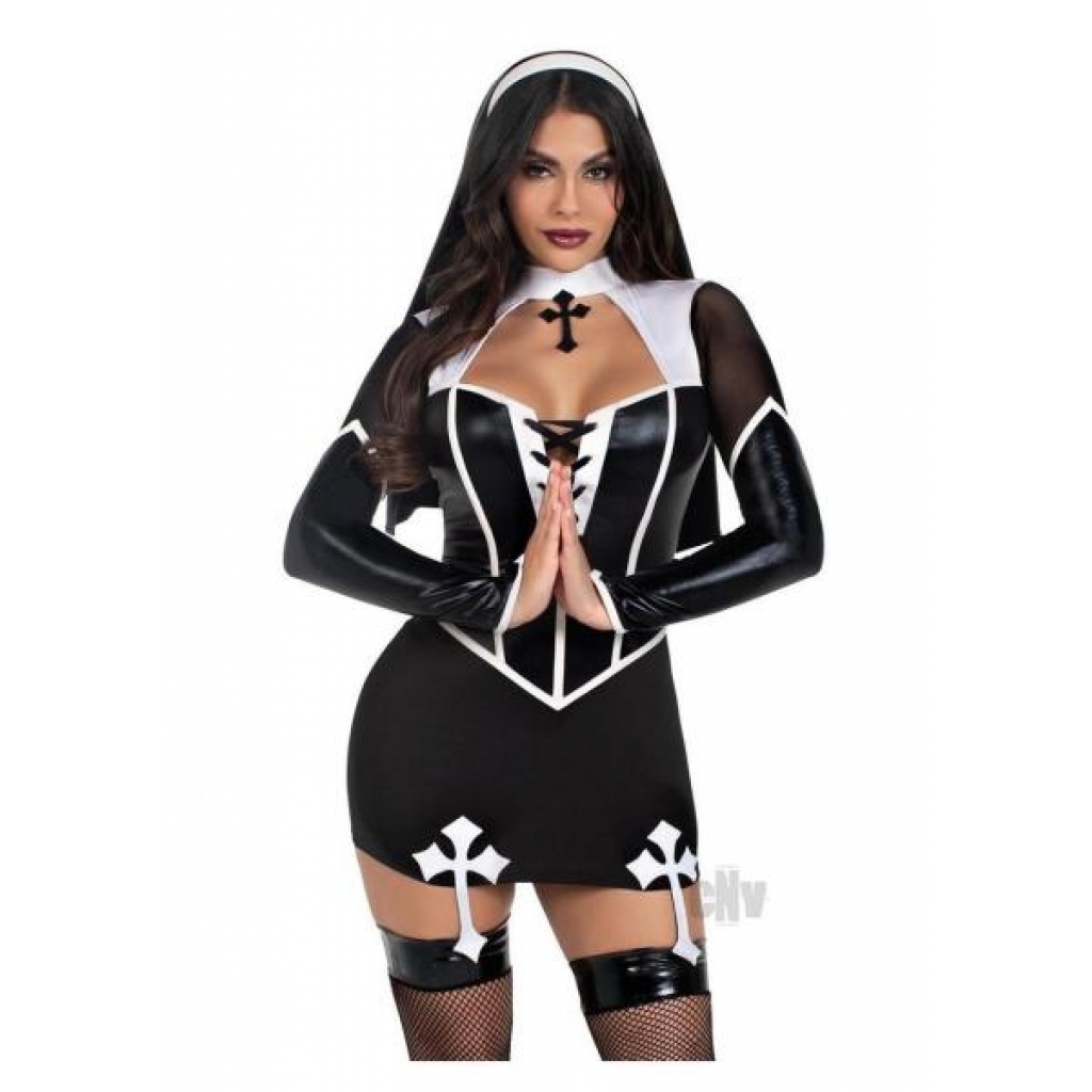 Holy Hottie Set 2pc Xs Blk/wht - Leg Avenue Inc.