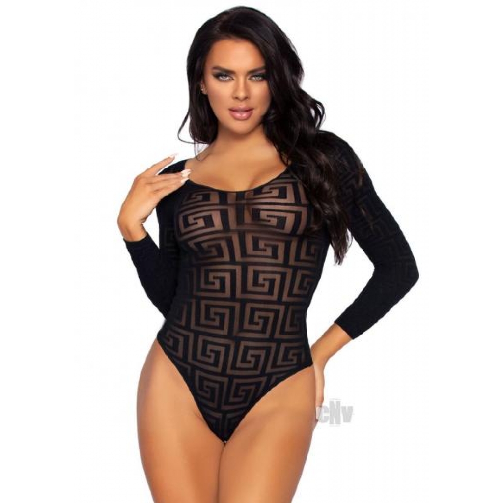 Mosaic Opaque Snap Crotch Suit Os Black - Leg Avenue Inc.