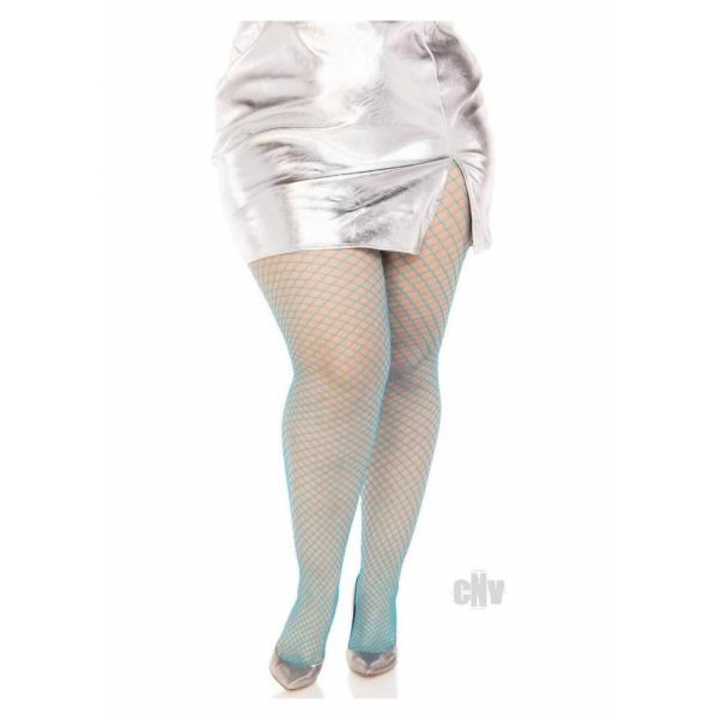 Spandex Indust Net Tights 1x-2x Blu