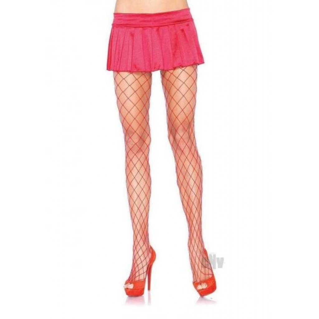 Spandex Diamond Panty Hose Os Red - Leg Avenue Inc.