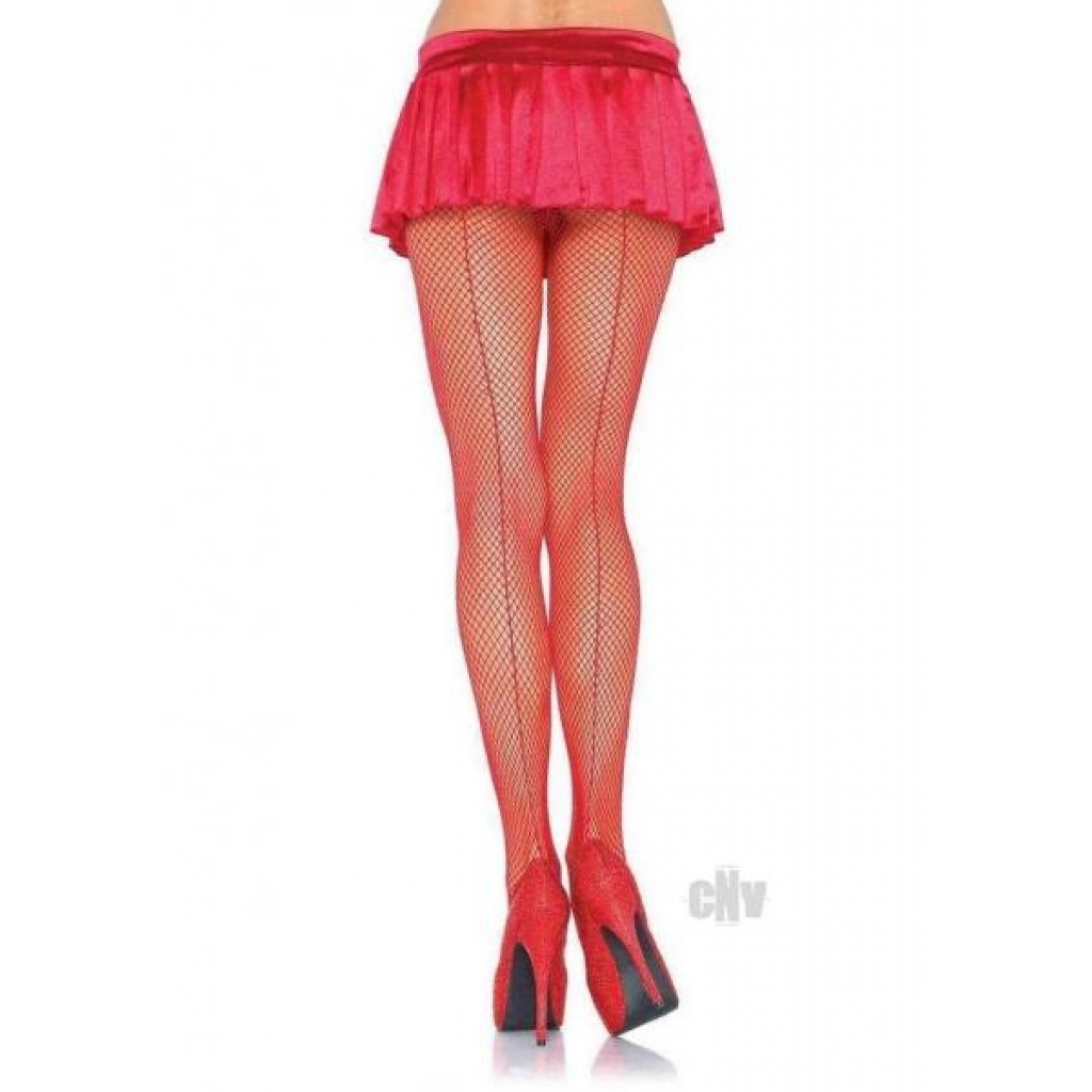 Fishnet Back Seam Pantyhose Os Red - Leg Avenue Inc.