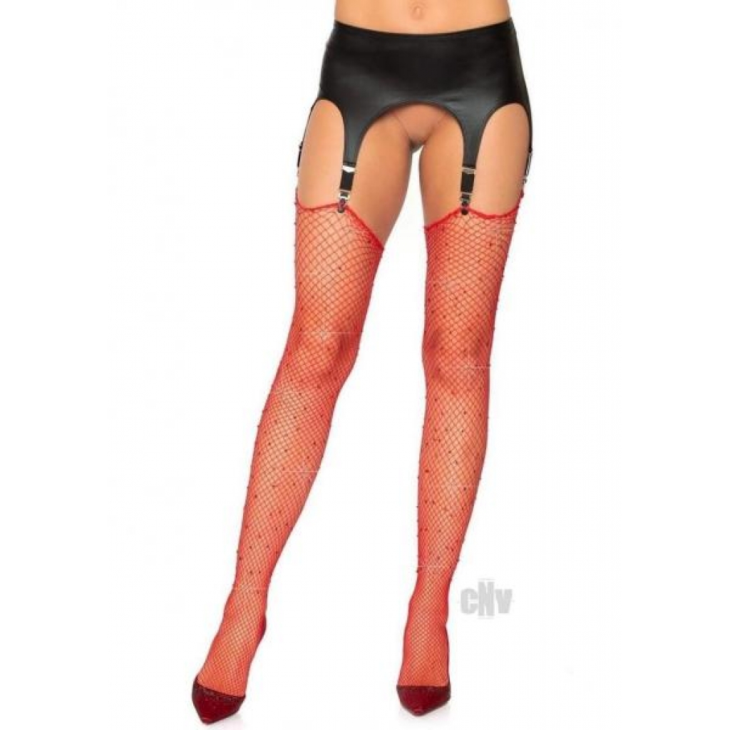 Rhinestone Fishnet Stockings Os Red - Leg Avenue Inc.