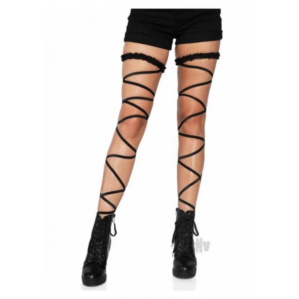 Garter Leg Wrap Set - One Size (Black)