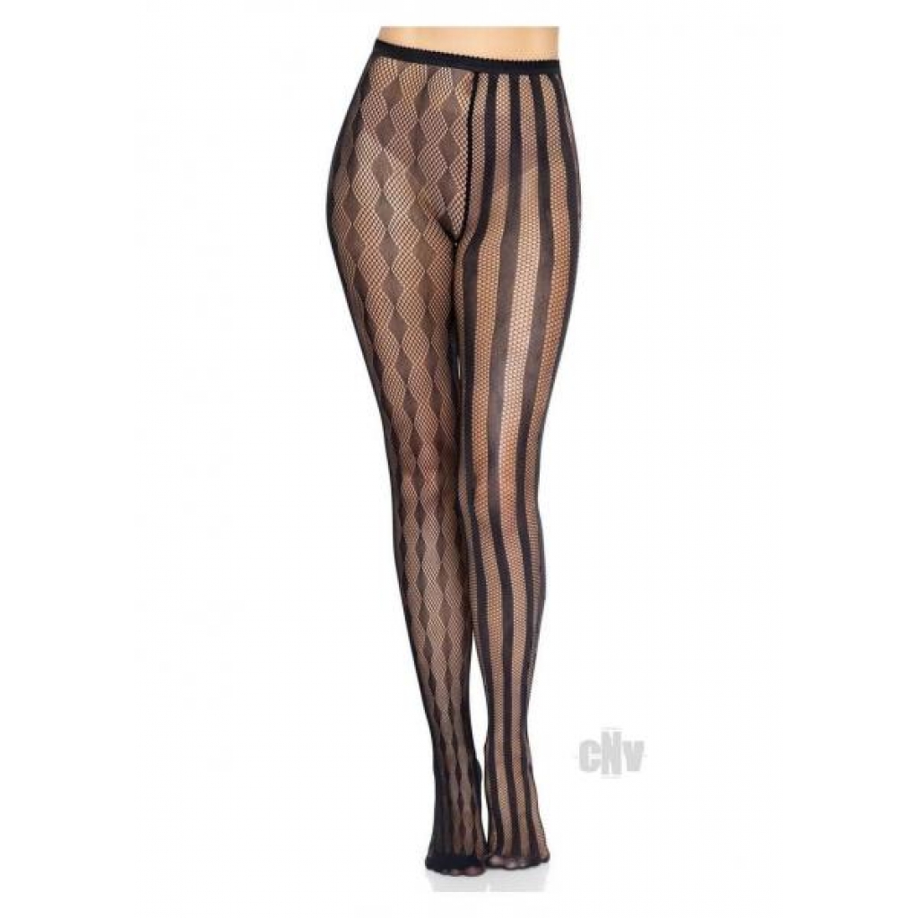 Harlequin Net Tights - One Size - Black