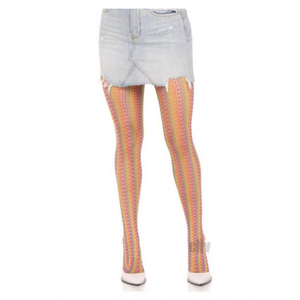 Rainbow Crochet Tights Os - Leg Avenue Inc.