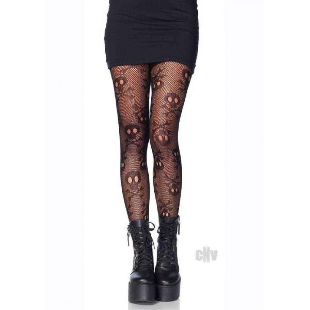 Pirate Booty Skull Net Hose Os Black - Leg Avenue Inc.