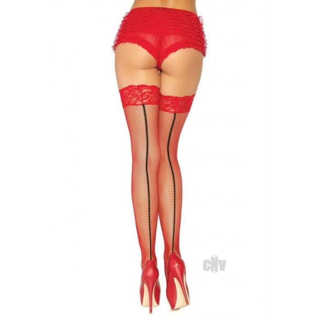 Stay Up Lace Top Thigh High Os Red/blk - Leg Avenue Inc.