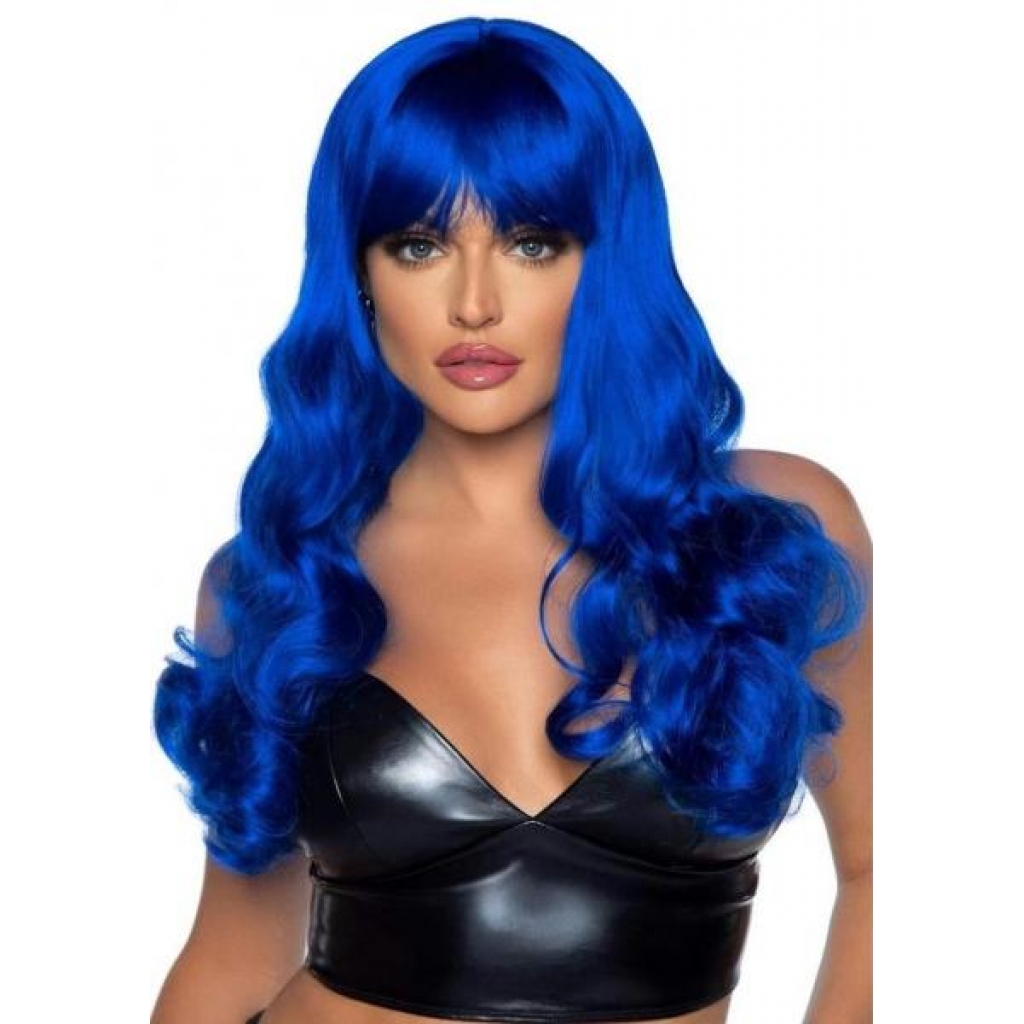 Misfit Long Wavy Bang Wig - Bold Blue Style