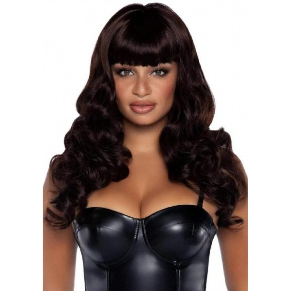 Misfit Long Wavy Bang Wig - One Size Brown