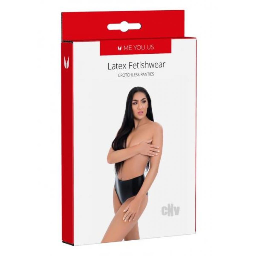 Myu Latex Crotchless Panties Sm Black - Abs Holdings