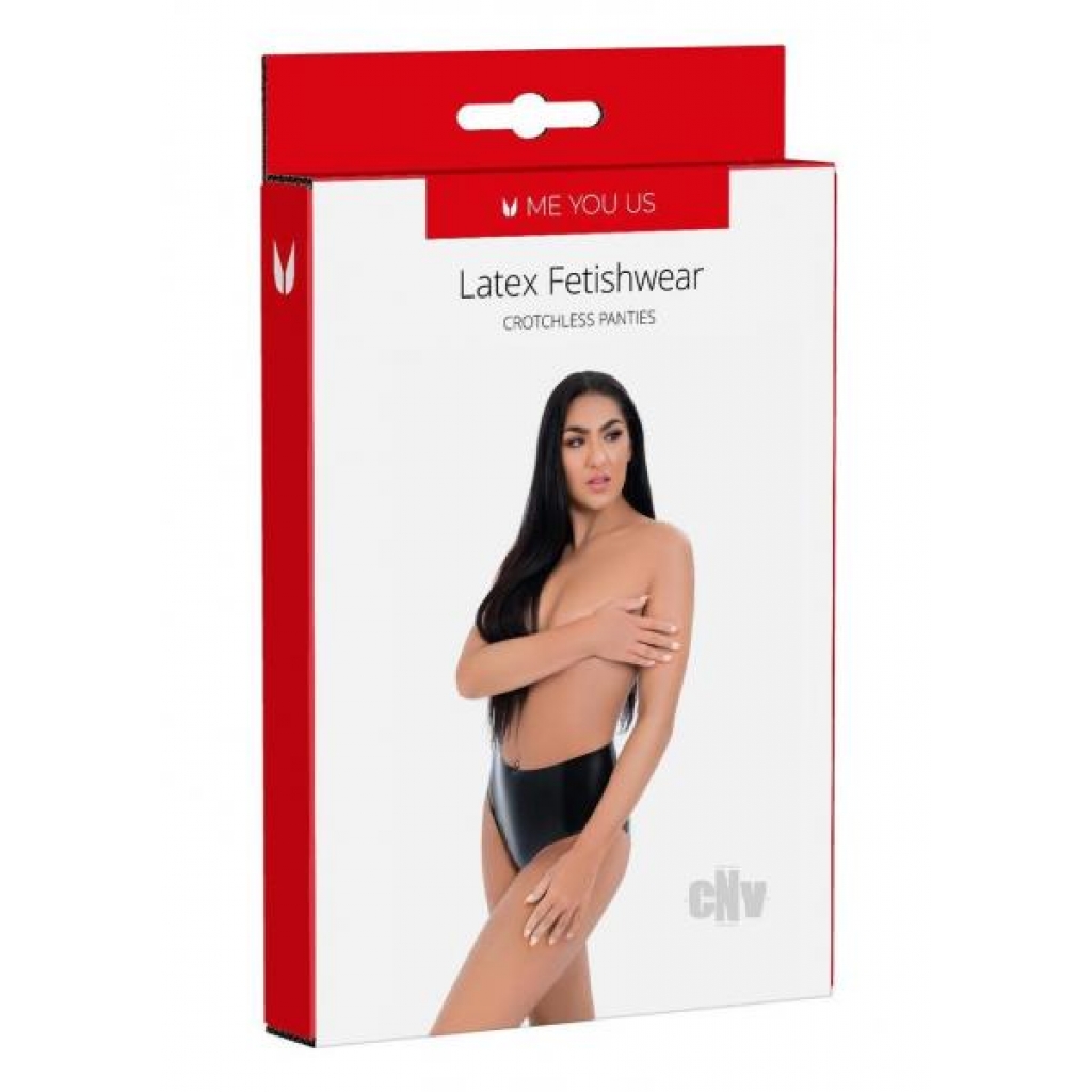 Myu Latex Crotchless Panties Lg Black - Abs Holdings