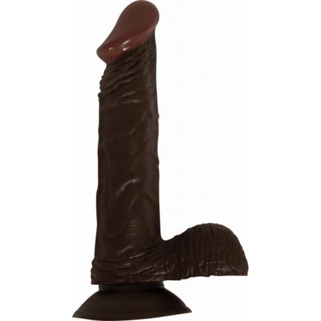 All American Whopper 8 inches Vibrating Dildo, Balls Brown - Nasstoys