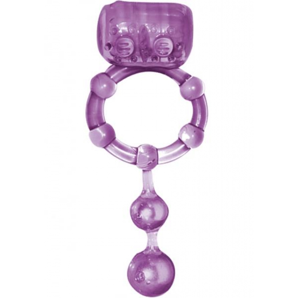 The Macho Ultra Erection Keeper Cock Ring Multispeed Purple - Nasstoys