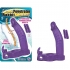 Double Penetrator Rabbit Cockring Vibrator - Vibrant Purple