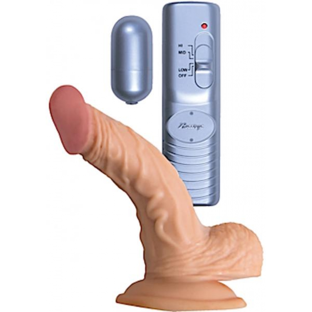 All American Whopper 5 inches Vibrating Dildo - Balls - Beige