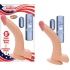 All American Whopper 8 inches Curved Vibrating Dong - Balls Beige