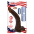 All American Whopper: 8 Inches Curved Vibrating Dong with Balls - Brown