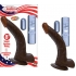 All American Whopper: 8 Inches Curved Vibrating Dong with Balls - Brown