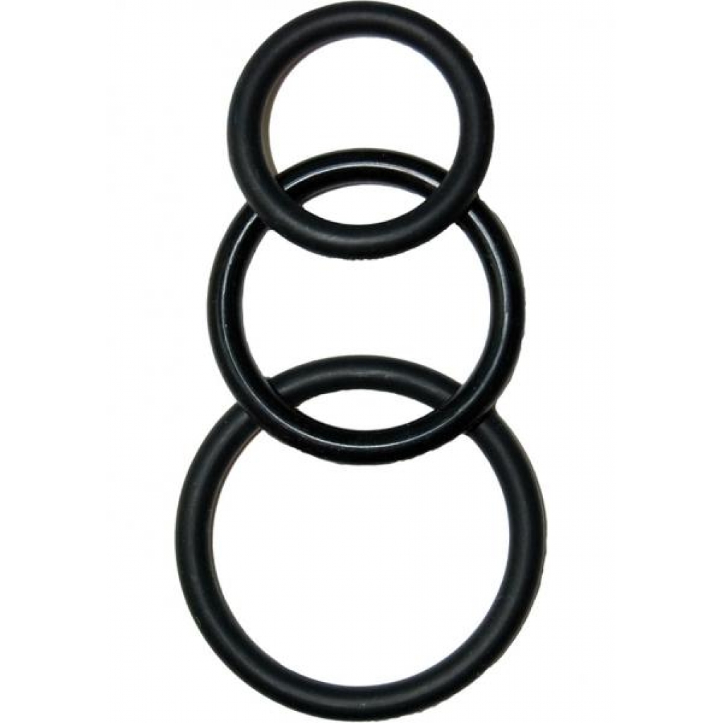 Super Silicone Cockrings - Black - Nasstoys