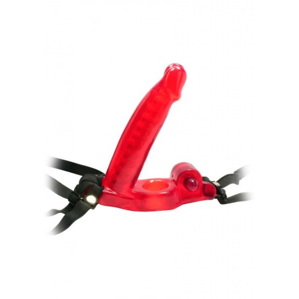 Red Double Penetrator Strap-On Cock Ring