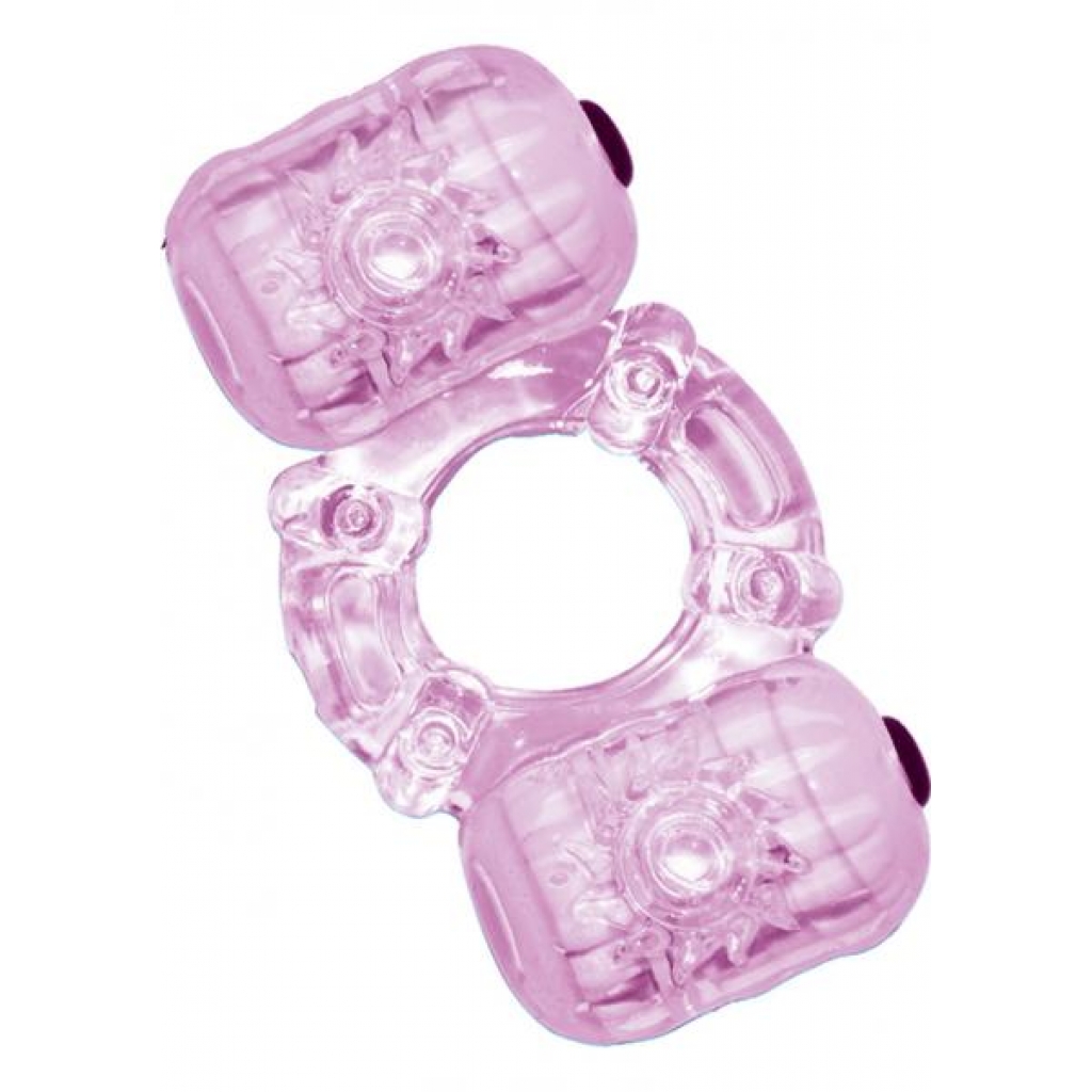 Hero Double Pleaser Teaser Cock Ring Waterproof Purple - Nasstoys