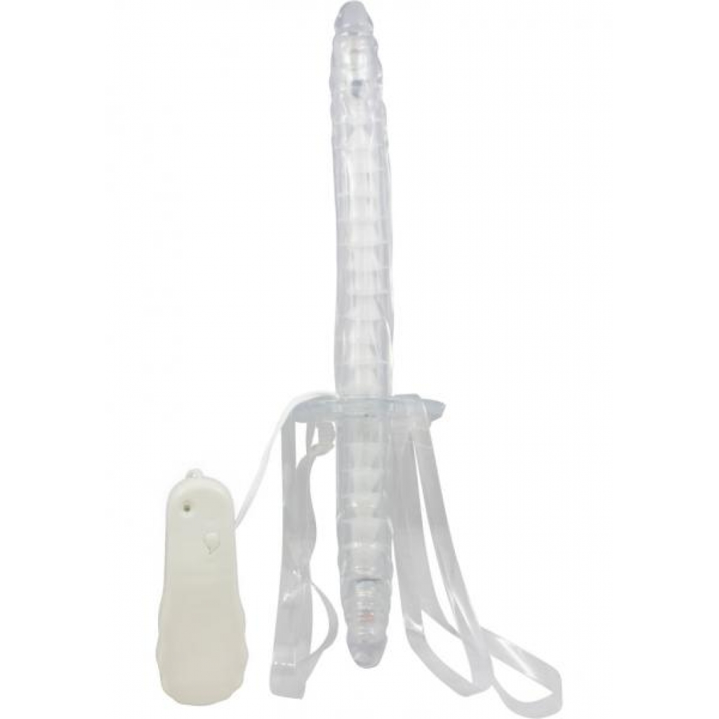 Double Fuk Vibrating Dong Strap On 13 Inch Clear - Nasstoys