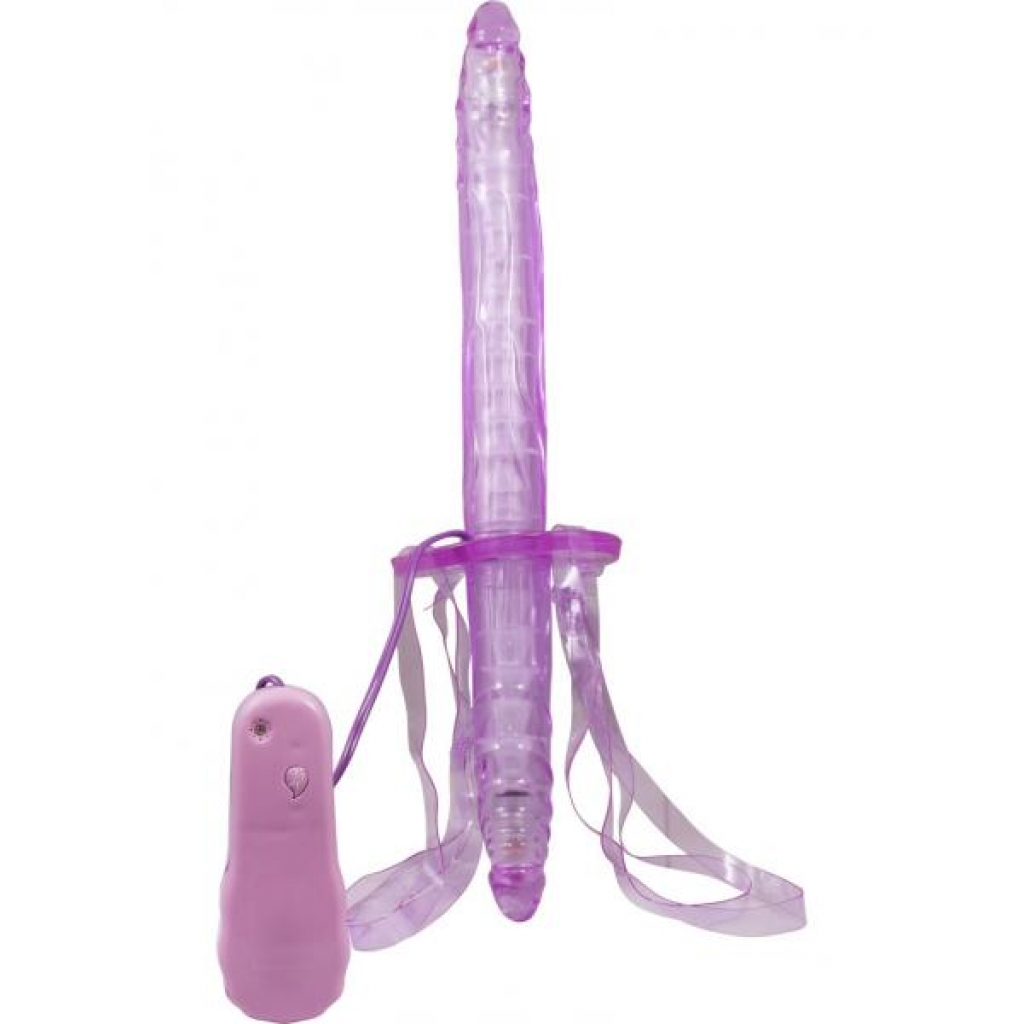 Double Fuk Vibrating Dong Strap On 13 Inch Purple - Nasstoys