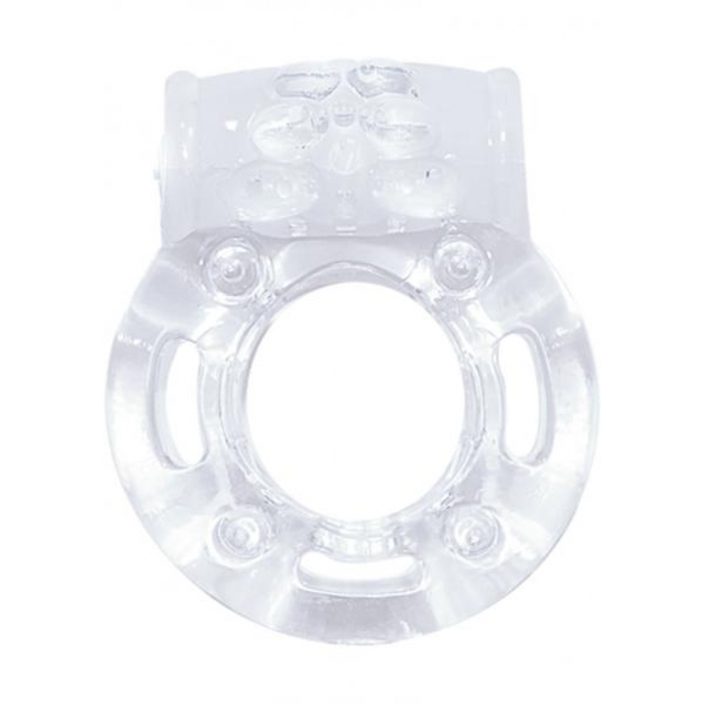 Macho Crystal Collection Vibrating Cockring Clear - Nasstoys