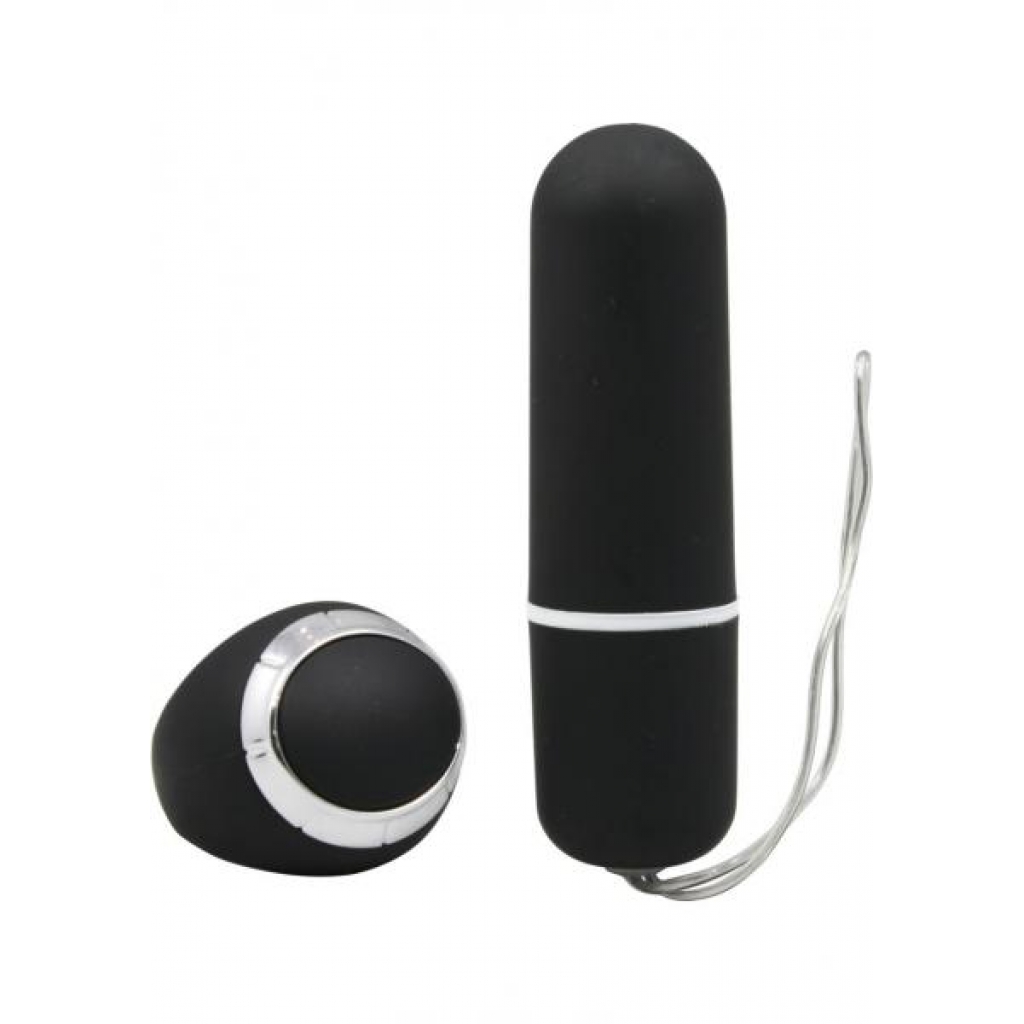 Power Ring Remote Mini Slim Bullet Vibrator Black - Nasstoys