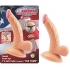 All American 4-Inch Curved Dong with Balls - Beige