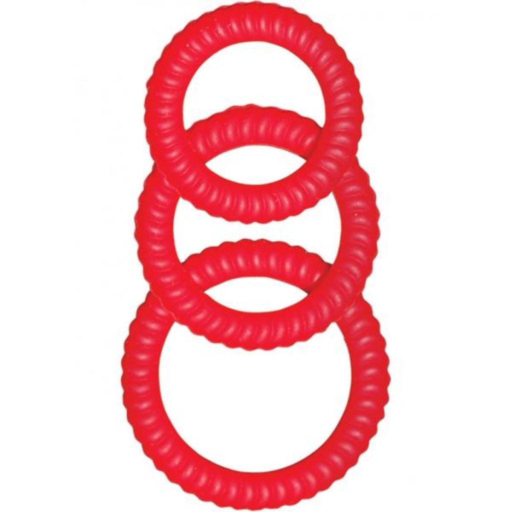 Ultra Cocksweller Silicone Cock Rings Red - Nasstoys