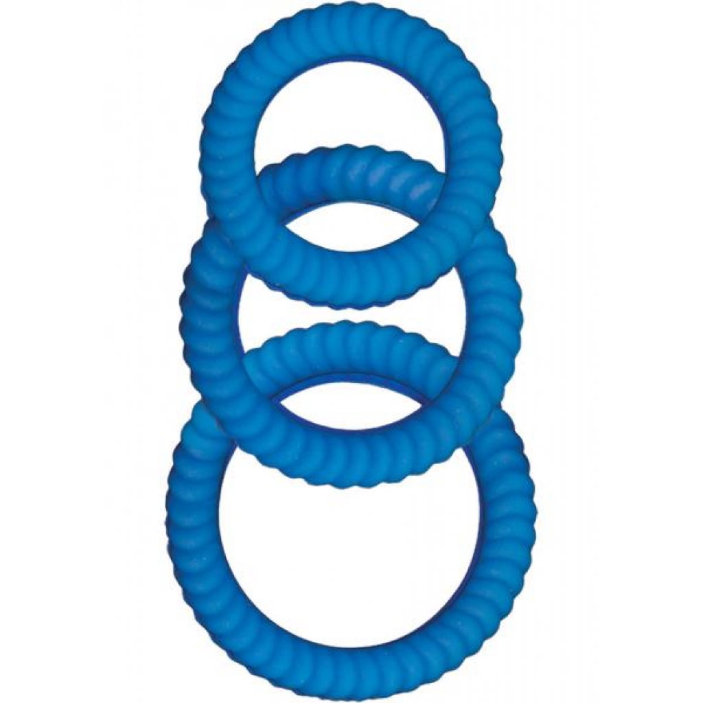 Ram Ultra Cocksweller Silicone C Rings Blue - Nasstoys