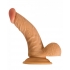 All American Whopper 6.5 inches Curve Dong, Balls Beige + Anal Ese - Nasstoys