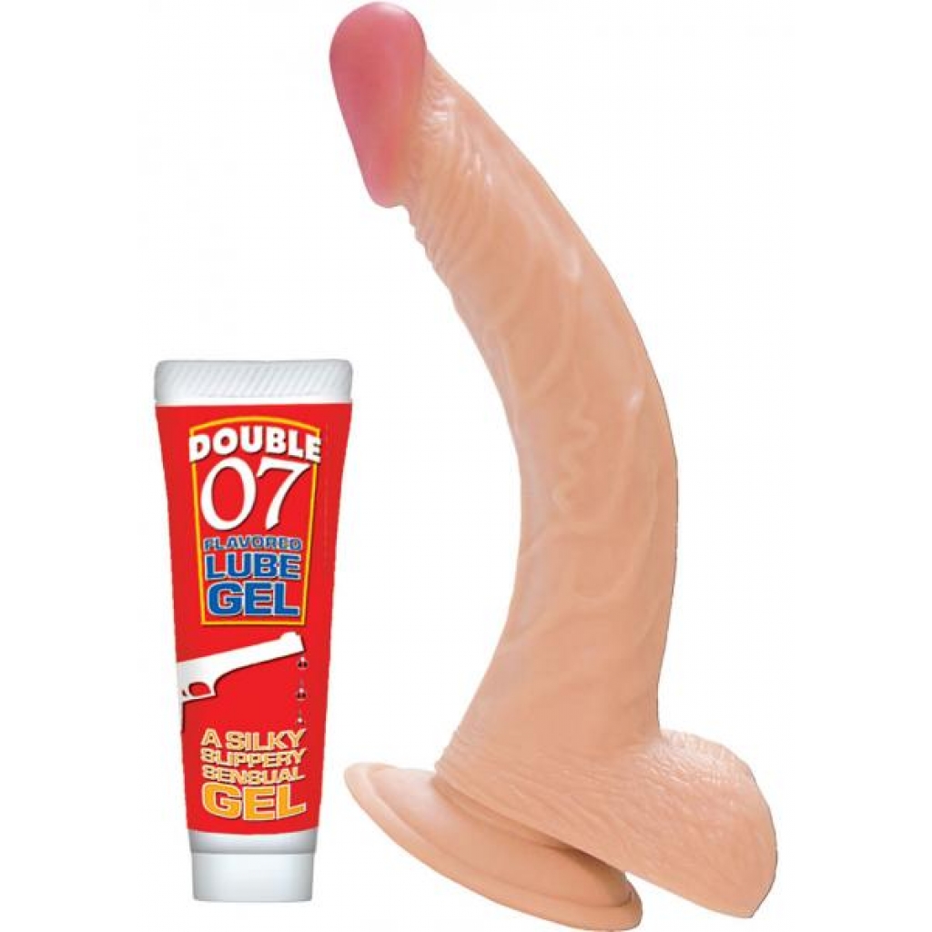 All American Whoppers 8 Inches Curved Dong with Realistic Balls