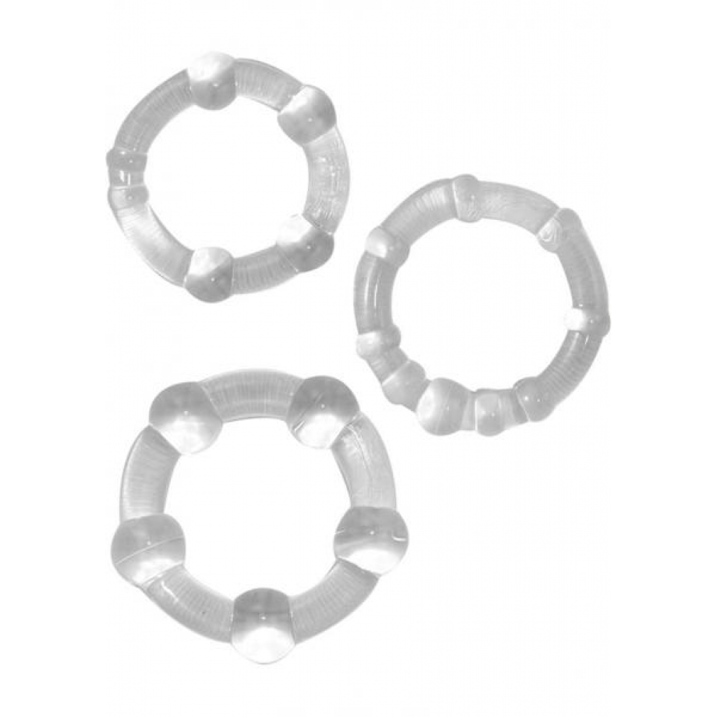 Beaded C Rings - Clear 3 Pack