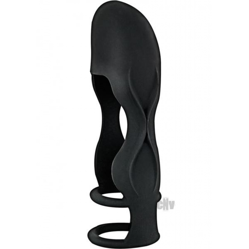 Sleek Silicone Penis Sheath - Black - Nasstoys