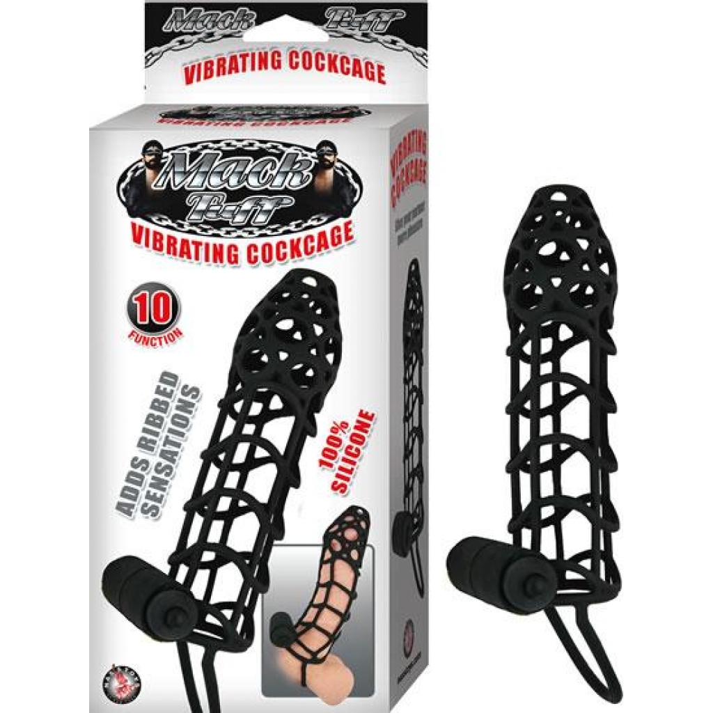 Mack Tuff Vibrating Cock Cage Black - Nasstoys