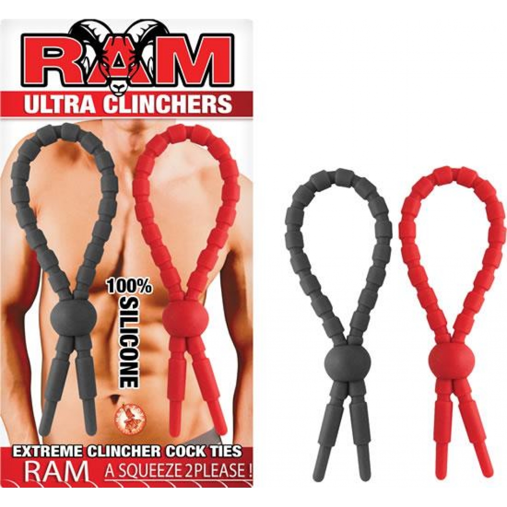 Ram Ultra Clinchers Cock Ties 2 Pack Red, Black - Nasstoys