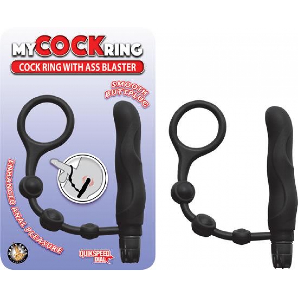 My Cockring with Smooth Butt Plug - Black