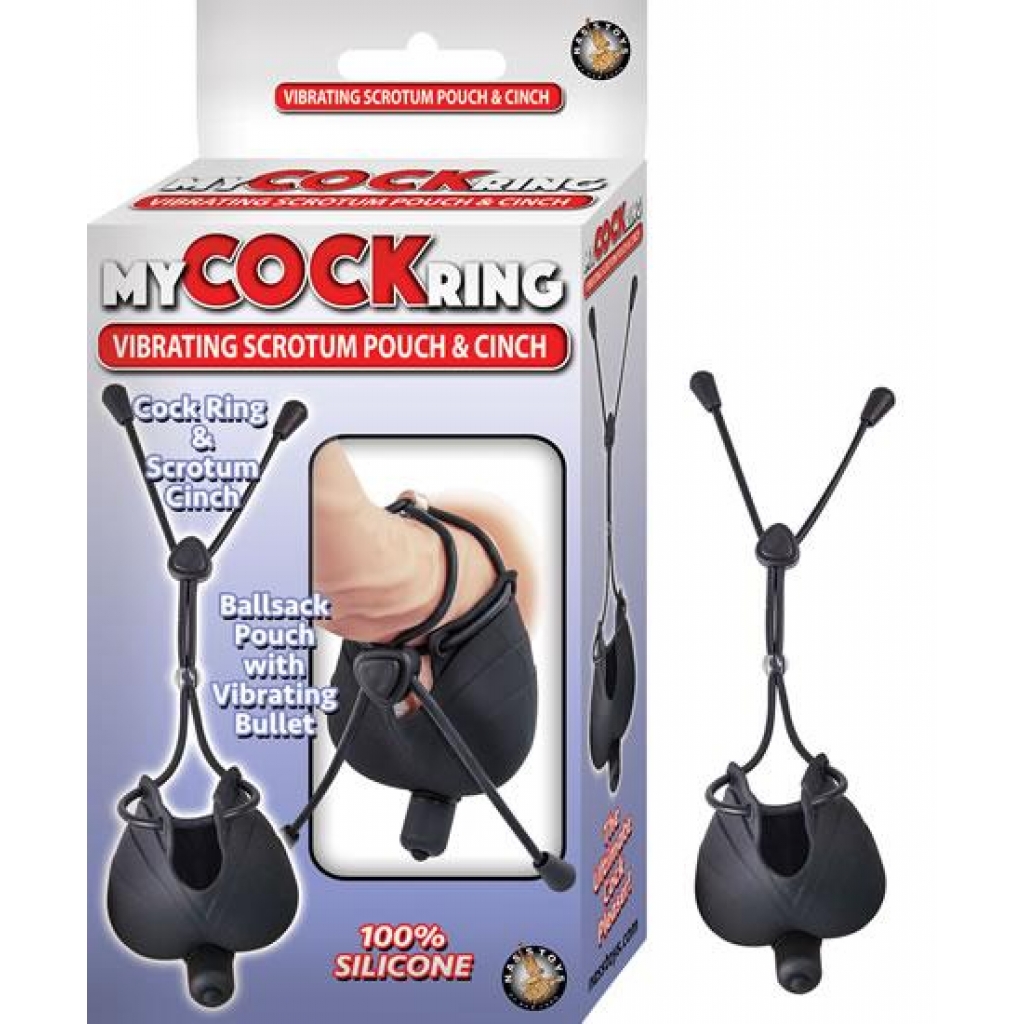 My Cock Ring Vibrating Scrotum Pouch Black - Nasstoys