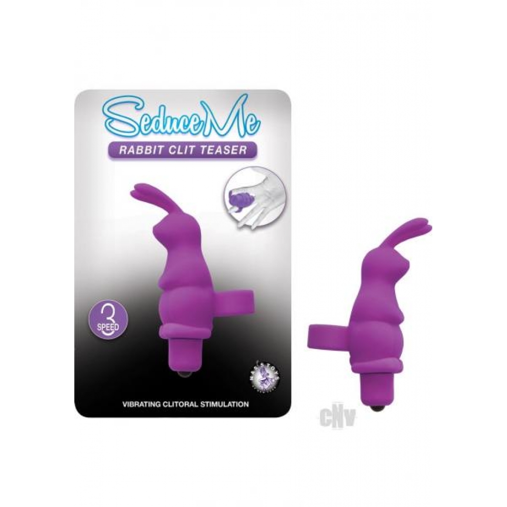 Seduce Me Rabbit Clitoral Teaser Purple Finger Vibrator - Nasstoys