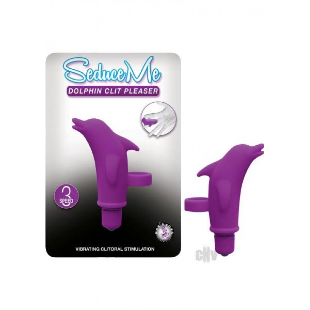 Seduce Me Dolphin Clitoral Pleaser Purple Finger Vibrator - Nasstoys