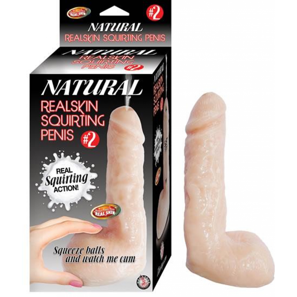 Natural Realskin Squirting Penis 02 - 7 Inches Dildo - Beige