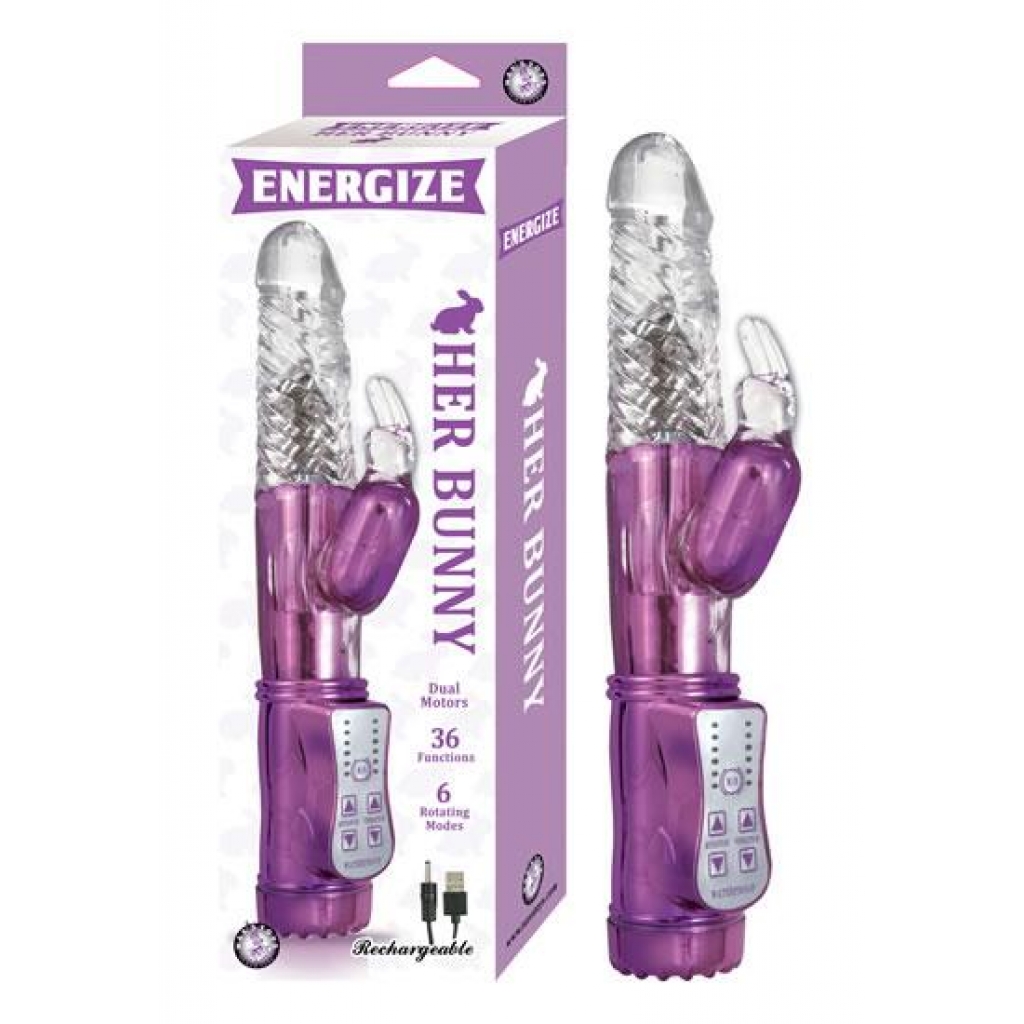 Energize Her Bunny 1 Purple Rabbit Vibrator - Nasstoys