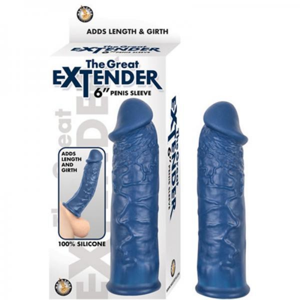 The Great Extender 6 Inches Penis Sleeve in Blue