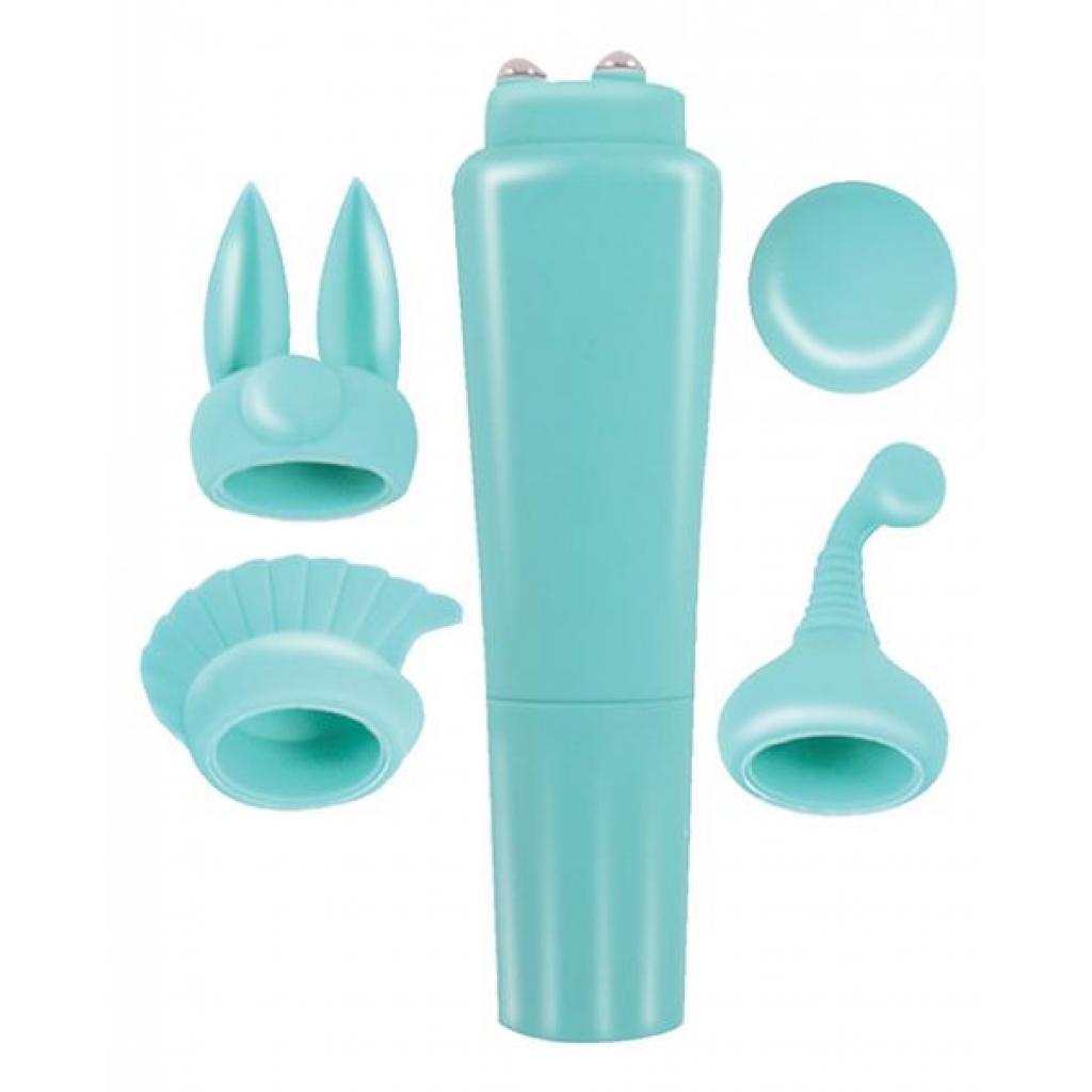 Intense Clit Teaser Kit Blue Mini Massager with 4 Heads - Nasstoys